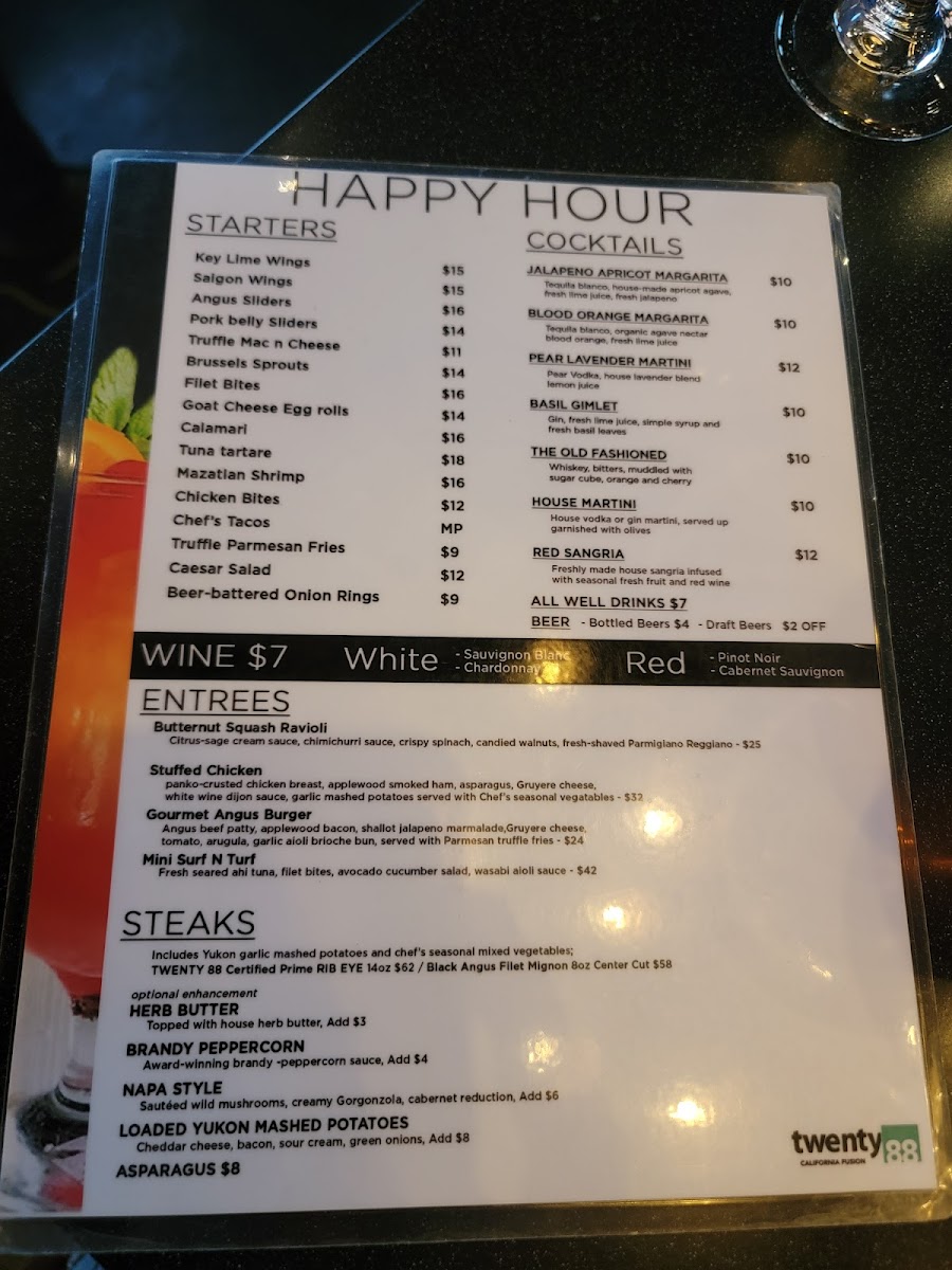 Menu Twenty 88 Gourmet Fusion-4