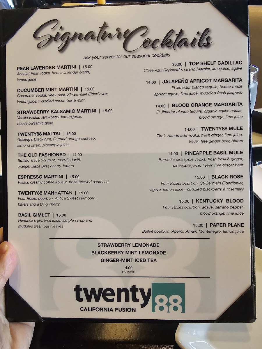 Menu Twenty 88 Gourmet Fusion-6