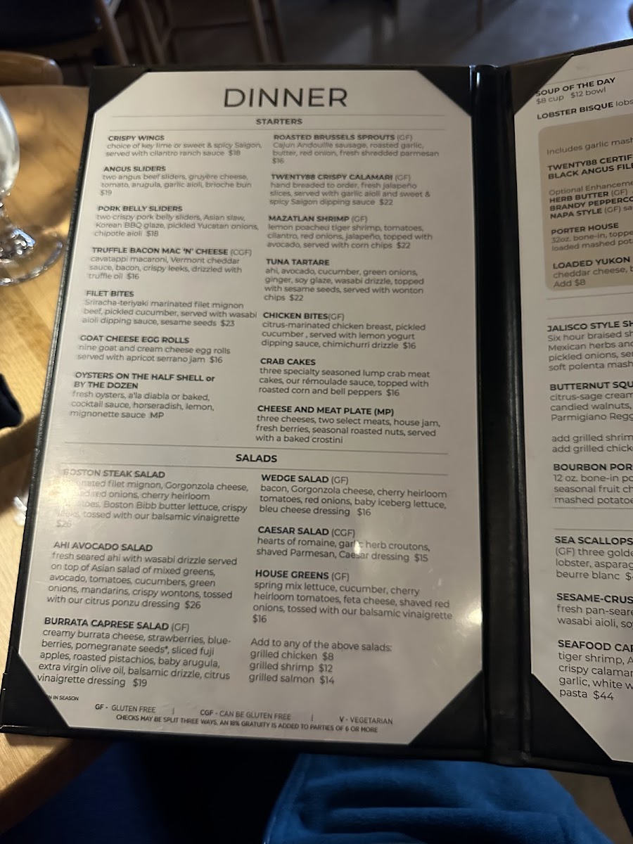 Menu Twenty 88 Gourmet Fusion-9